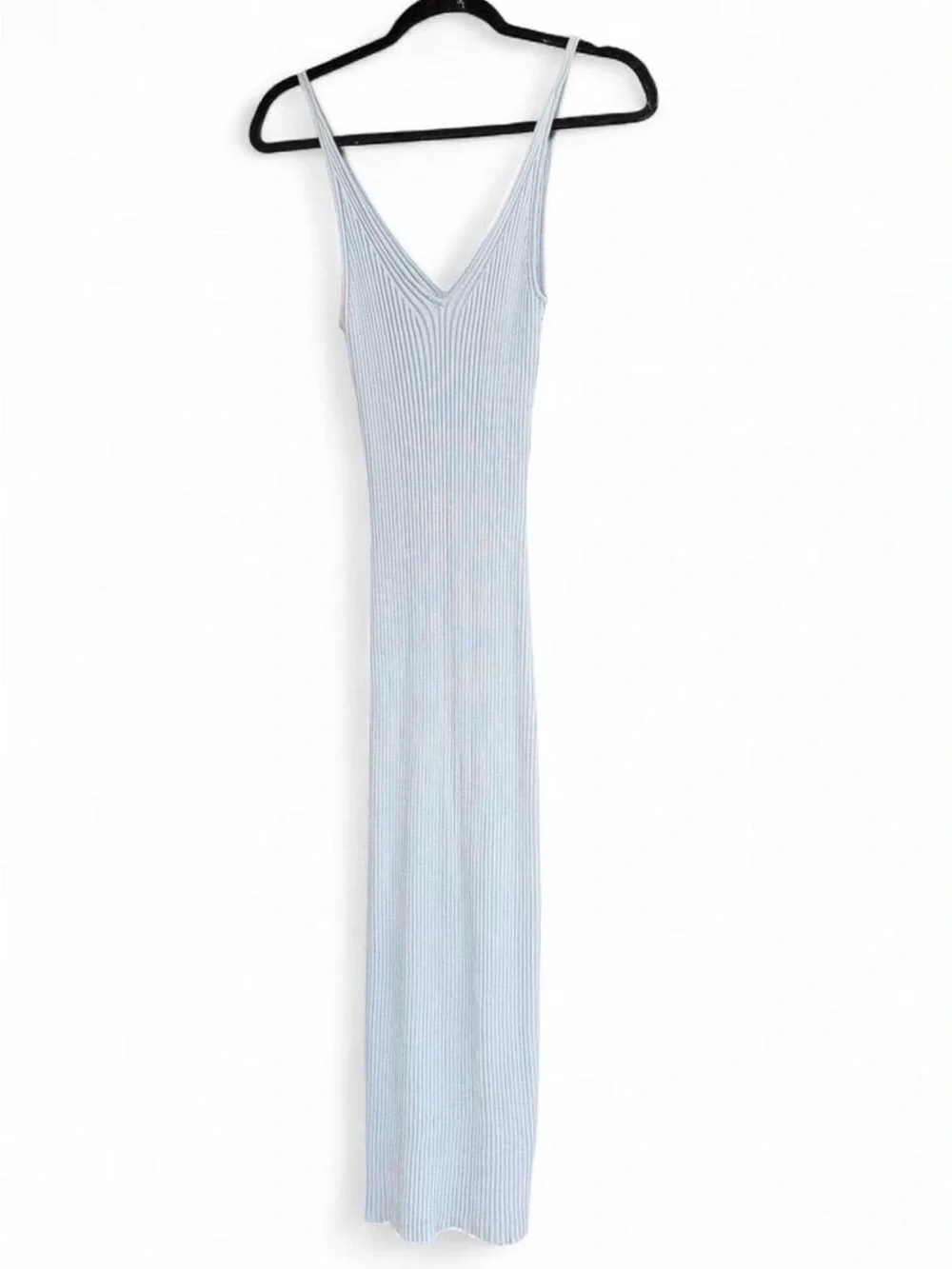 Abercrombie & Fitch Blue Ribbed Knit Sweater Dress Medium